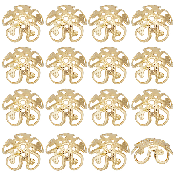 160шт. 304 колпачки для бусин из нержавеющей стали, 5-лепестков цветка