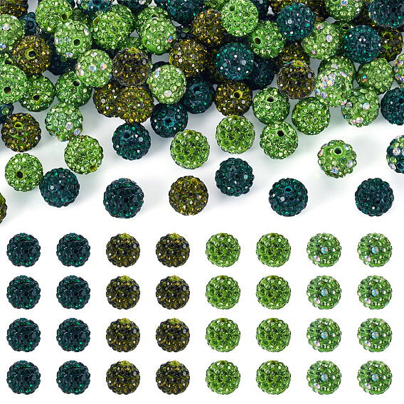 100шт 5 стили полимерная глина стразы бусины, класс А, круглые, pave disco бусины