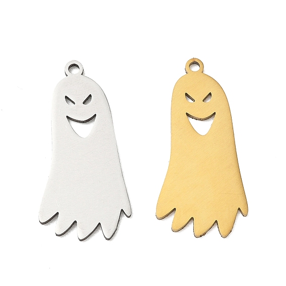 201 Stainless Steel Pendants, Ghost Charms, Cut-Out