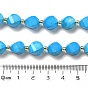 Dyed Natural Howlite Beads Strands, with Seed Beads, Faceted Twist