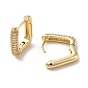 Rack Plating Brass Micro Pave Cubic Zirconia Hoop Earrings, Rectangle