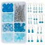 DIY Dangle Earring Making Kits, Including Frost & Transparent Glass Beads, Iron Eye Pins & Flat Head Pins, Brass Earring Hooks