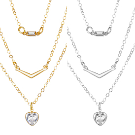 4 шт. 2 многослойные ожерелья из сплава с кристаллами и стразами разных цветов, ожерелья с подвеской в форме сердца и бабочки для женщин