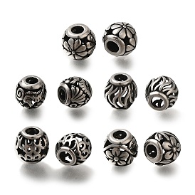 304 Stainless Steel European Beads, Large Hole Beads, Rondelle