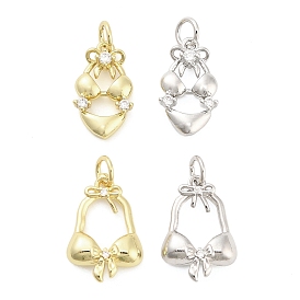 Латунные микро проложить кубического циркония подвески, бикини, долговечный, стойки покрытие, без свинца и без кадмия, ионное покрытие (ip), с целью перехода в кольце