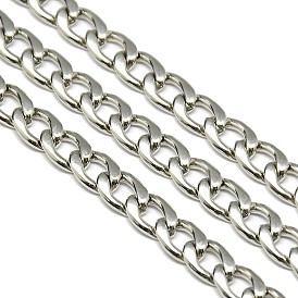 304 Stainless Steel Cuban Link Chains, Chunky Curb Chains, Unwelded