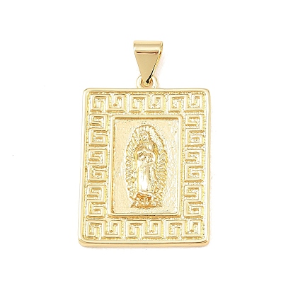 Латунные подвески, прямоугольник с подвесками Девы Марии, долговечный, стойки покрытие, без свинца и без кадмия