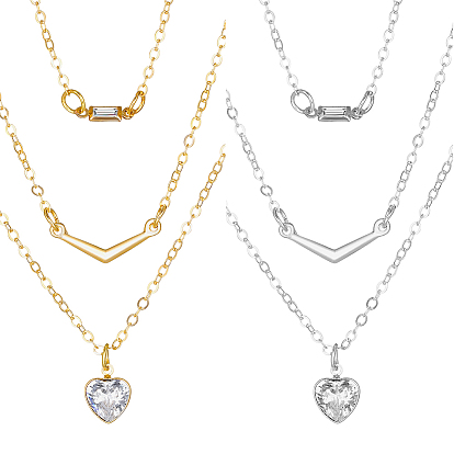 4 шт. 2 многослойные ожерелья из сплава с кристаллами и стразами разных цветов, ожерелья с подвеской в форме сердца и бабочки для женщин