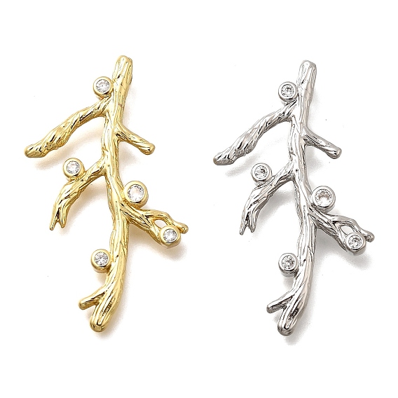 Латунные микро проложить кубического циркония подвески, форма ветки