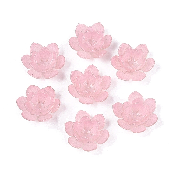 Heat Shrink Acrylic Bead Caps, Multi-Petal Flower