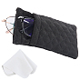 1Pc PU Imitation Leather Eyeglass Cases, Rectangle, with 1Pc Suede Fiber Glasses Cleaning Cloth