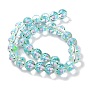 Glass Beads Strands, Hand Painted Beads, with Enamel, Round