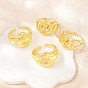 Brass Cuff Open Rings, Lead Free & Cadmium Free, Long-Lasting Plated, Rack Plating