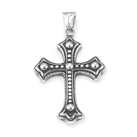 304 Stainless Steel Big Pendants, Cross Charm