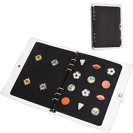 Альбом для записей с коллекцией фетровых брошей, с прямоугольной обложкой из ПВХ для папки