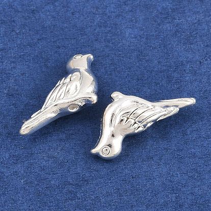 Сплавочные овальные бусины тибетского стиля , птица, без свинца и без кадмия, 7x14x4.5 мм, отверстие : 1 мм