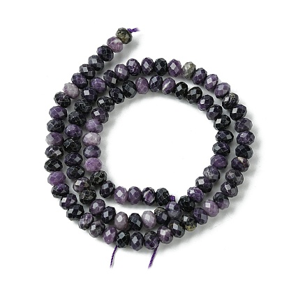 Natural Sugilite Beads Strands, Faceted, Rondelle
