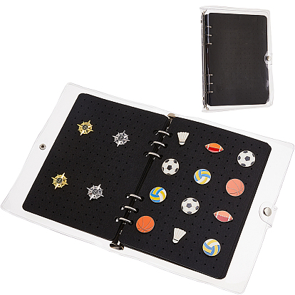 Альбом для записей с коллекцией фетровых брошей, с прямоугольной обложкой из ПВХ для папки