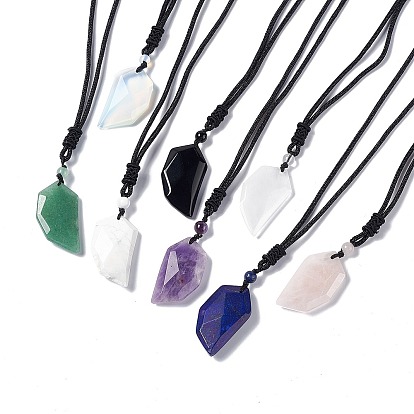 Natural Gemstone Dagger Shape Pendant Necklace for Women