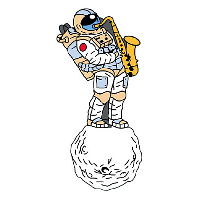 Mysterious Astronaut's Creative Saxophone Pin for Music Lovers and Space Explorers