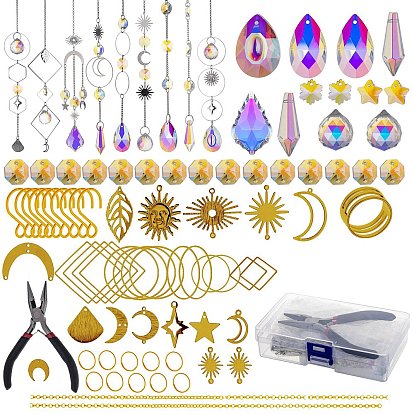 200Pcs Crystal Glass Suncatchers Pendant, Rainbow Maker, DIY Garden & Home Decoration