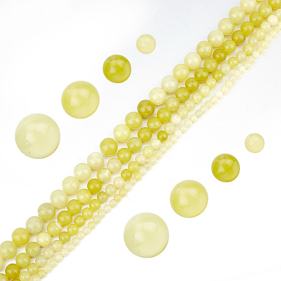 4 нити 4 стили натуральные лимонные нефритовые круглые бусины нити