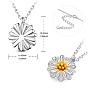 SHEGRACE Fashion Platinum Plated 925 Sterling Silver Pendant Necklace, with Real 24K Gold Plated Daisy Pendant