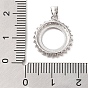 925 Sterling Silver Micro Pave Cubic Zirconia Pendant Setting, Open Back Settings