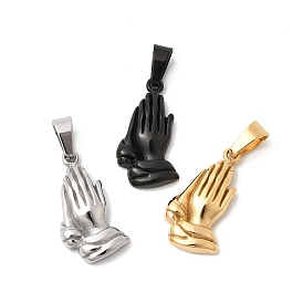 304 подвески из нержавеющей стали, молитвенные амулеты для рук, вакуумное покрытие pvd