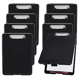 8Pcs Rectangle Plastic Clipboards, Writing Pad Board with Iron Clips, Platinum