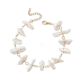 Natural Trochid Shell Beads Anklets, with Copper Wire and 304 Stainless Steel Lobster Claw Clasps