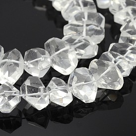 Natural Quartz Crystal Nuggets Beads Strands, Rock Crystal Beads