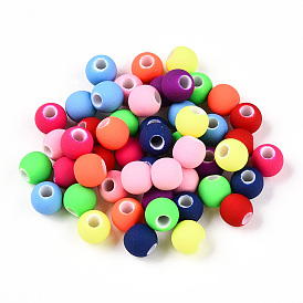 Spray Painted Acrylic Beads, Round