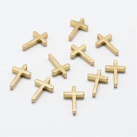 Brass Tiny Cross Charms, Nickel Free