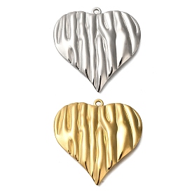 Placage ionique (ip) 304 pendentifs en acier inoxydable, charme coeur