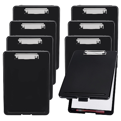 8Pcs Rectangle Plastic Clipboards, Writing Pad Board with Iron Clips, Platinum