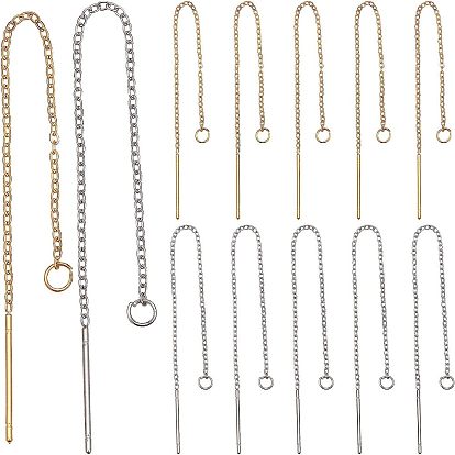 20 пары 2 цвета 304 фурнитура для сережек из нержавеющей стали, выводы ушной нити