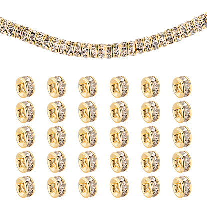 50 шт. 316 бусины-разделители из хирургической нержавеющей стали со стразами, плоско-круглые, ионное покрытие (ip)