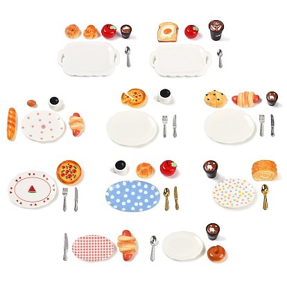 Миниатюрные украшения для завтрака из смолы, аксессуары для домашнего кукольного домика с микро-ландшафтом, притворяясь опорными украшениями