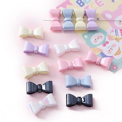 Непрозрачные акриловые бусины, бантом