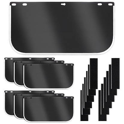 6шт. защитная лицевая маска для шлема для домашних животных с алюминиевой окантовкой, прямоугольные, с 6 парами клейких полиэстеровых лент на липучках