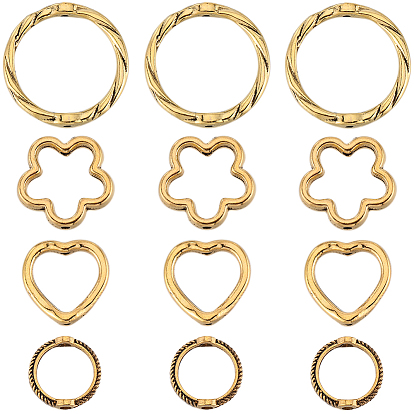 120шт 4 стили оправы из бисера из сплава в тибетском стиле, разнообразные