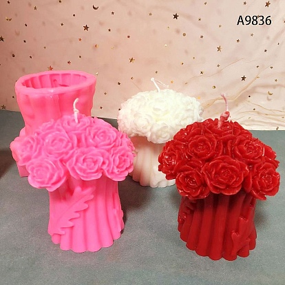 Valentine's Day Rose Bouquet DIY Silicone Molds, Scented Candle Making Molds, Aromatherapy Candle Mold