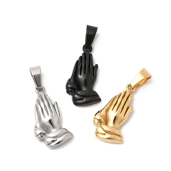 304 подвески из нержавеющей стали, молитвенные амулеты для рук, вакуумное покрытие pvd