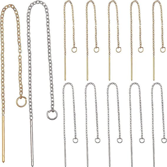 20 пары 2 цвета 304 фурнитура для сережек из нержавеющей стали, выводы ушной нити