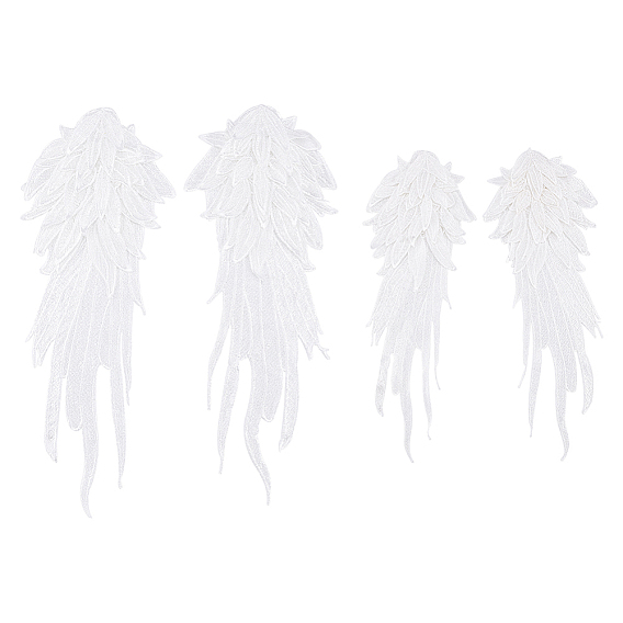 2 пар 2 стиль крылья ангела полиэстер вышивка кружева аппликации, украшения аксессуары для cheongsam, платье