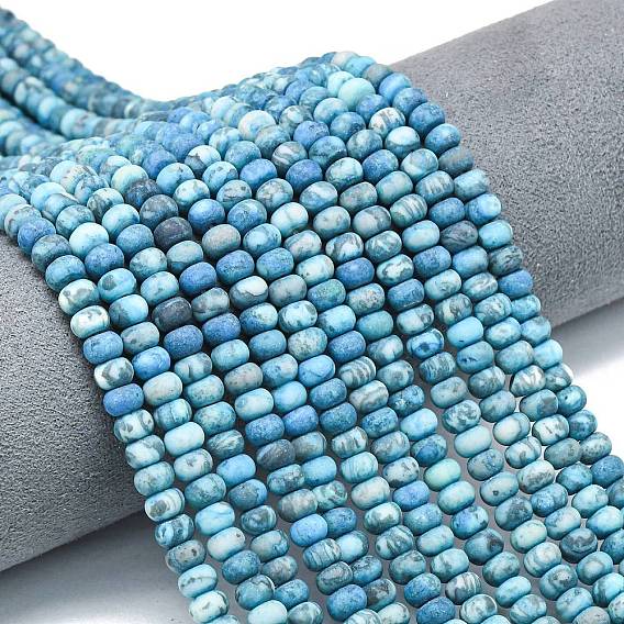 Окрашенные нити бусин из натурального камня-карты, матовые, рондель