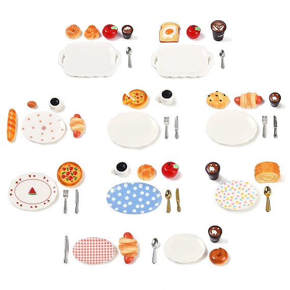 Миниатюрные украшения для завтрака из смолы, аксессуары для домашнего кукольного домика с микро-ландшафтом, притворяясь опорными украшениями