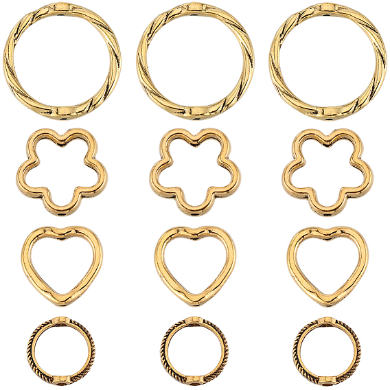 120шт 4 стили оправы из бисера из сплава в тибетском стиле, разнообразные