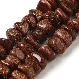 Synthetic Goldstone Beads Strands, Nuggets, Tumbled Stone